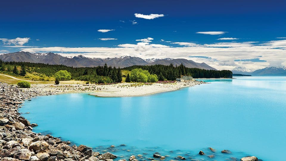 Pukaki lake and Southern Alps New Zealand croopp