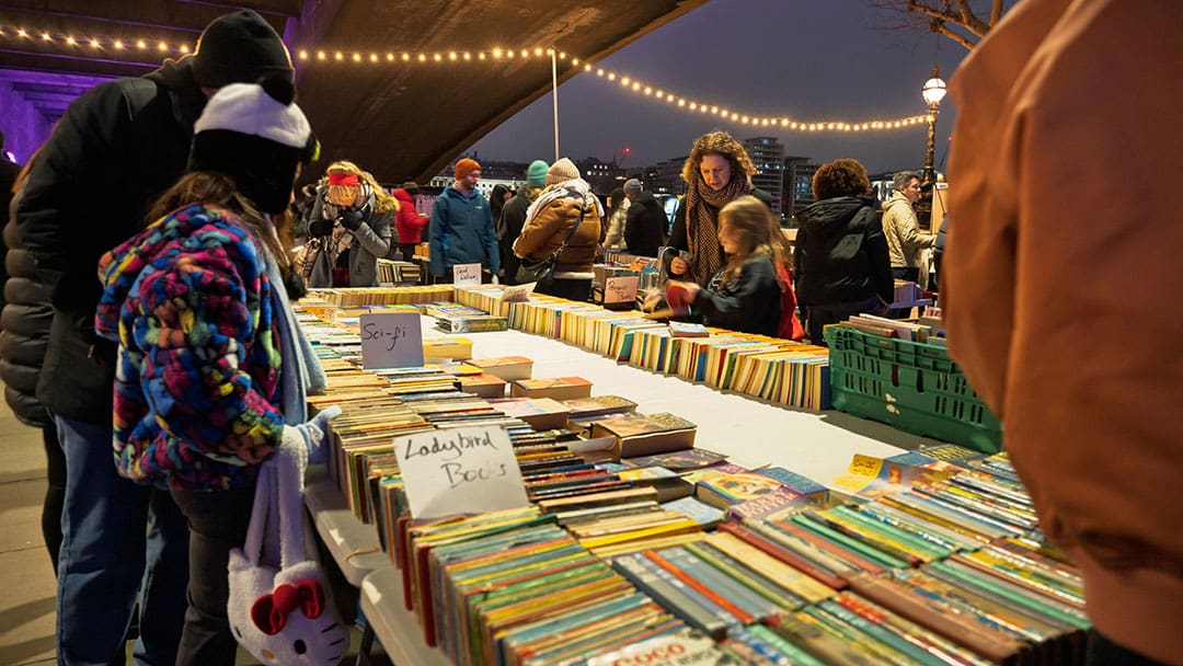 Reading books in London
