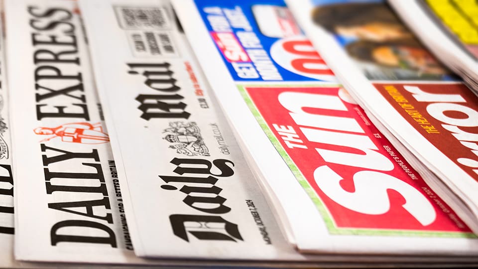 Newspaper sales have fallen in the UK