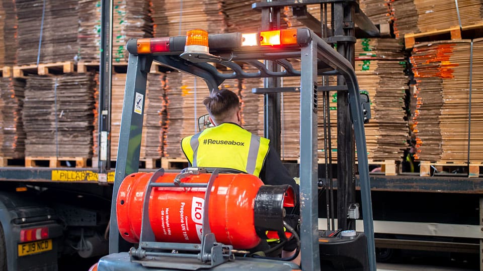 Inside the warehouse at Reuseabox comp