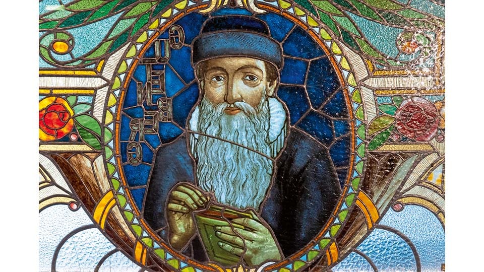 Johannes Gutenberg stained glass comp